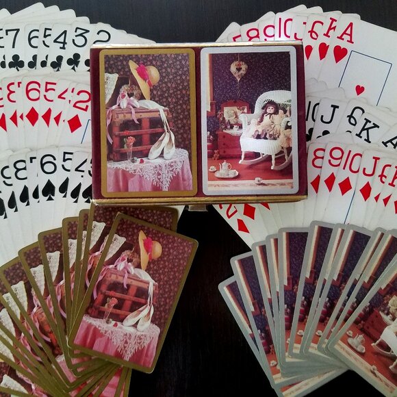 Vintage Ladies Dance Doll Tea Playing Cards Congress Designer Series Double Pack - Picture 1 of 11